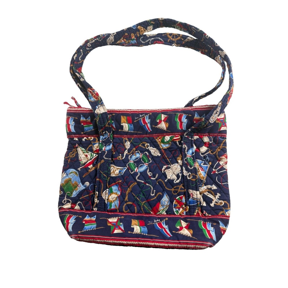 Vintage 1994 Vera Bradley Regatta Nautical Quilted Tote Bag Sailboat USA